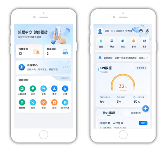 企业数字化AI办公系统审批与协同界面示意